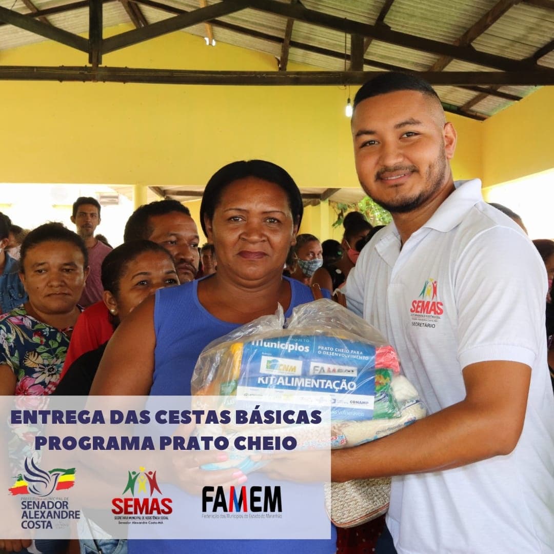 Beneficiando com cestas básicas 454 famílias mais vulneráveis de Senador Alexandre Costa 1
